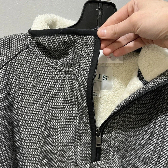 Orvis Men's Brighton Jacket M Gray 1/4 Zip Pullover Sherpa Sweater Sweatshirt - Picture 8 of 10